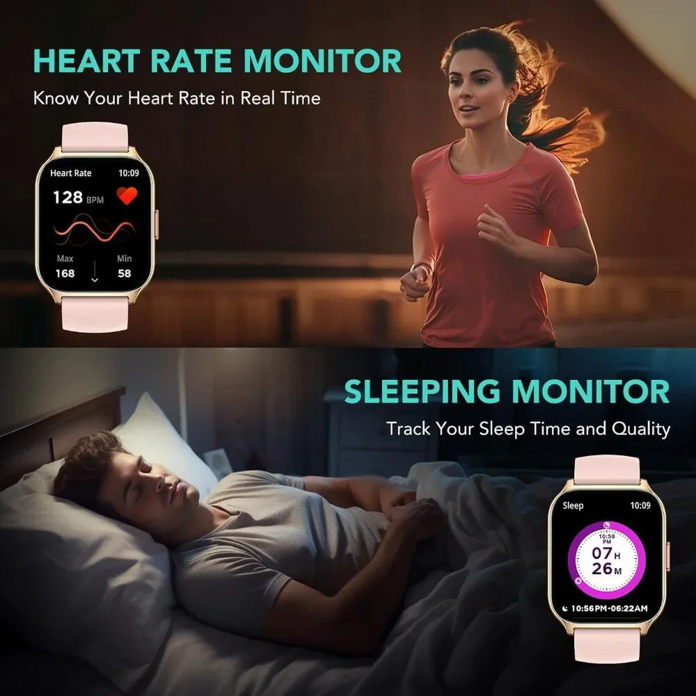 SKG V7-2 Smart Watch 1.95 in Screen Android Iphone Fitness Tracker IP68 Pink